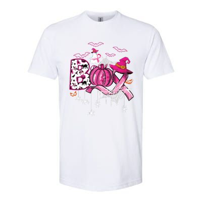 Boo Halloween Pumpkin Ribbon Witch Breast Cancer Softstyle CVC T-Shirt