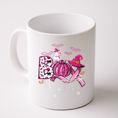 Boo Halloween Pumpkin Ribbon Witch Breast Cancer Coffee Mug