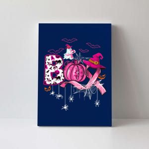 Boo Halloween Pumpkin Pink Ribbon Witch Breast Cancer Canvas