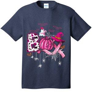 Boo Halloween Pumpkin Pink Ribbon Witch Breast Cancer T-Shirt