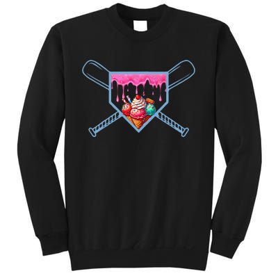 B.A.S.E.B.A.L.L Home Plate Social Club For Boy Ice Cream Drip Sweatshirt