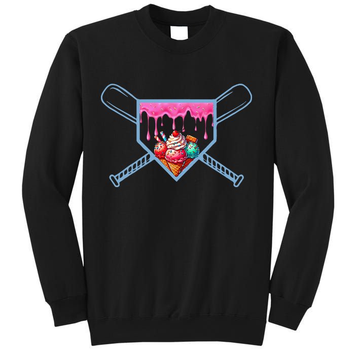 B.A.S.E.B.A.L.L Home Plate Social Club For Boy Ice Cream Drip Sweatshirt