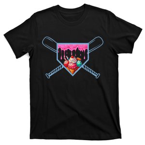 B.A.S.E.B.A.L.L Home Plate Social Club For Boy Ice Cream Drip T-Shirt