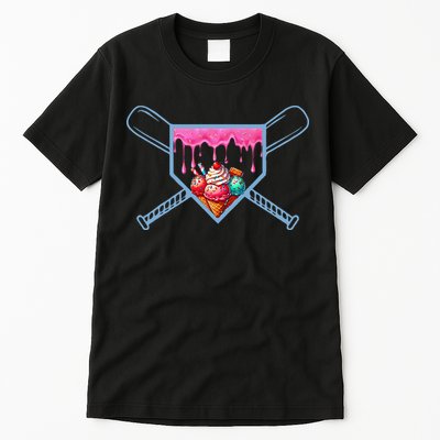 B.A.S.E.B.A.L.L Home Plate Social Club For Boy Ice Cream Drip Tall T-Shirt