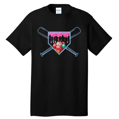 B.A.S.E.B.A.L.L Home Plate Social Club For Boy Ice Cream Drip Tall T-Shirt