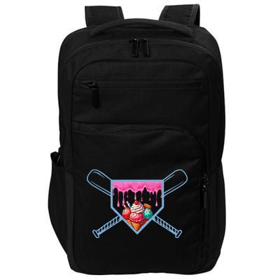 B.A.S.E.B.A.L.L Home Plate Social Club For Boy Ice Cream Drip Impact Tech Backpack