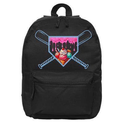 B.A.S.E.B.A.L.L Home Plate Social Club For Boy Ice Cream Drip 16 in Basic Backpack