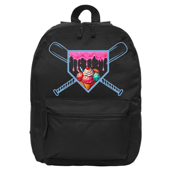 B.A.S.E.B.A.L.L Home Plate Social Club For Boy Ice Cream Drip 16 in Basic Backpack