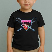 B.A.S.E.B.A.L.L Home Plate Social Club For Boy Ice Cream Drip Toddler T-Shirt