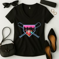 B.A.S.E.B.A.L.L Home Plate Social Club For Boy Ice Cream Drip Women's V-Neck T-Shirt