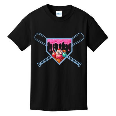 B.A.S.E.B.A.L.L Home Plate Social Club For Boy Ice Cream Drip Kids T-Shirt