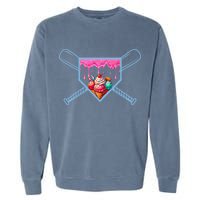 B.A.S.E.B.A.L.L Home Plate Social Club For Boy Ice Cream Drip Garment-Dyed Sweatshirt