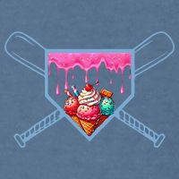 B.A.S.E.B.A.L.L Home Plate Social Club For Boy Ice Cream Drip Garment-Dyed Sweatshirt