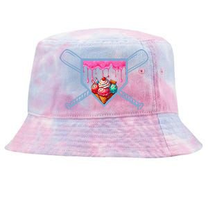 B.A.S.E.B.A.L.L Home Plate Social Club For Boy Ice Cream Drip Tie-Dyed Bucket Hat