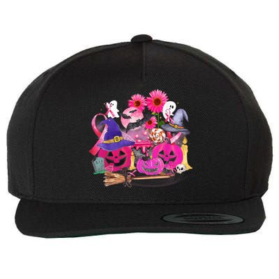 Boo Halloween Pumpkin Pink Ribbon Breast Cancer Wool Snapback Cap