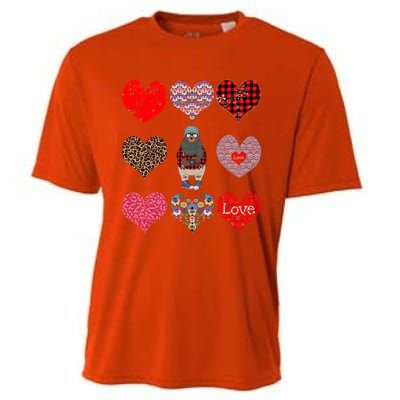 Bear Hearts Pattern Red Plaid Leopard Floral Valentines Day Gift Cooling Performance Crew T-Shirt