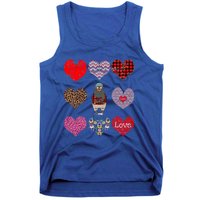 Bear Hearts Pattern Red Plaid Leopard Floral Valentines Day Gift Tank Top