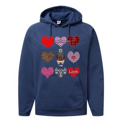 Bear Hearts Pattern Red Plaid Leopard Floral Valentines Day Gift Performance Fleece Hoodie