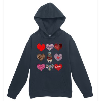 Bear Hearts Pattern Red Plaid Leopard Floral Valentines Day Gift Urban Pullover Hoodie