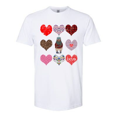 Bear Hearts Pattern Red Plaid Leopard Floral Valentines Day Gift Softstyle CVC T-Shirt