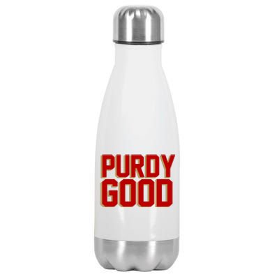 Brock Hard Purdy Good Mr Irrelevant 262 San Francisco Fan Stainless Steel Insulated Water Bottle