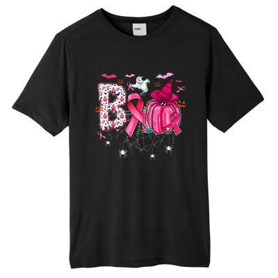 Boo Halloween Pumpkin Pink Ribbon Witch Hat Breast Cancer Tall Fusion ChromaSoft Performance T-Shirt