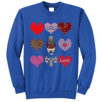 Bear Hearts Pattern Red Plaid Leopard Floral Valentines Day Gift Sweatshirt