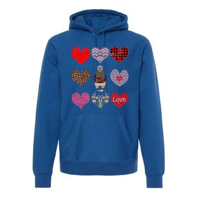 Bear Hearts Pattern Red Plaid Leopard Floral Valentines Day Gift Premium Hoodie