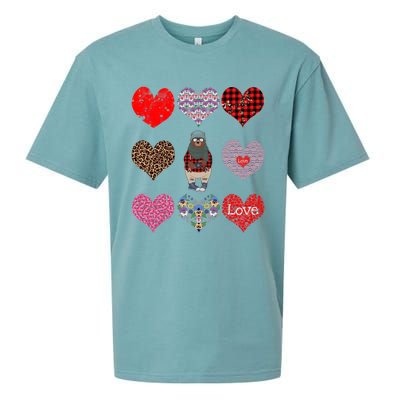 Bear Hearts Pattern Red Plaid Leopard Floral Valentines Day Gift Sueded Cloud Jersey T-Shirt