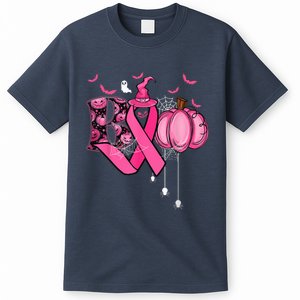 Boo Halloween Pumpkin Pink Ribbon Witch Breast Cancer T-Shirt