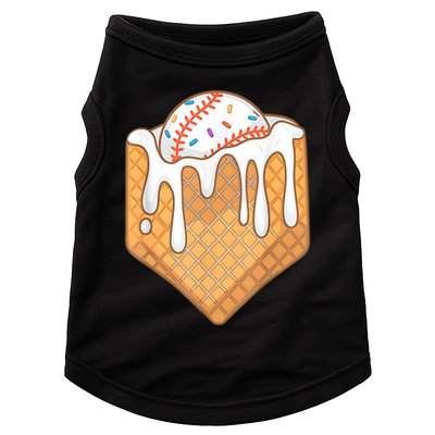 Baseball Home Plate Ice Cream Drip Fun Sports Lover Doggie Tank