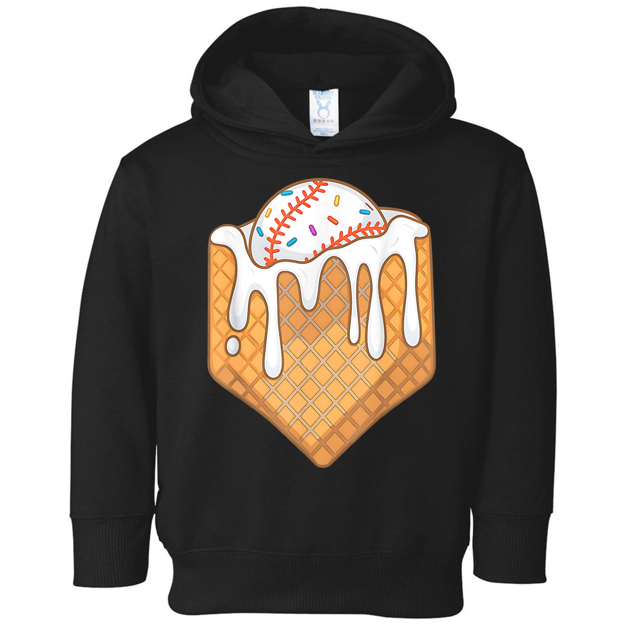 Baseball Home Plate Ice Cream Drip Fun Sports Lover Toddler Hoodie