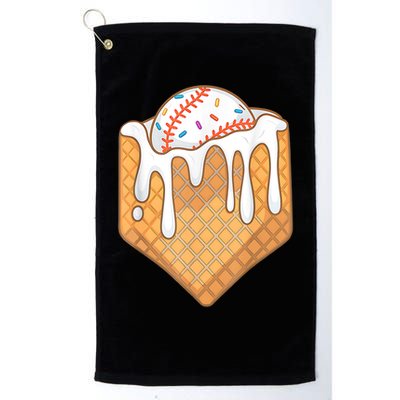 Baseball Home Plate Ice Cream Drip Fun Sports Lover Golf Towel