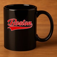 Boston Hometown Pride Throwback Design Print Classic 11oz C Handle Ceramic Mug