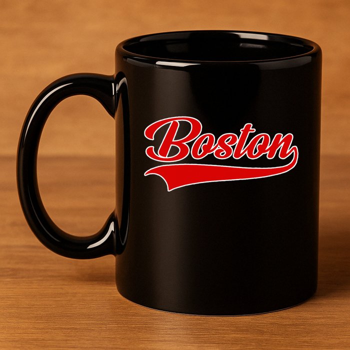 Boston Hometown Pride Throwback Design Print Classic 11oz C Handle Ceramic Mug