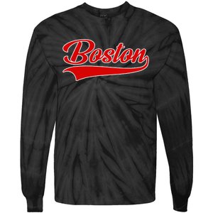 Boston Hometown Pride Throwback Design Print Classic Tie-Dye Long Sleeve Shirt