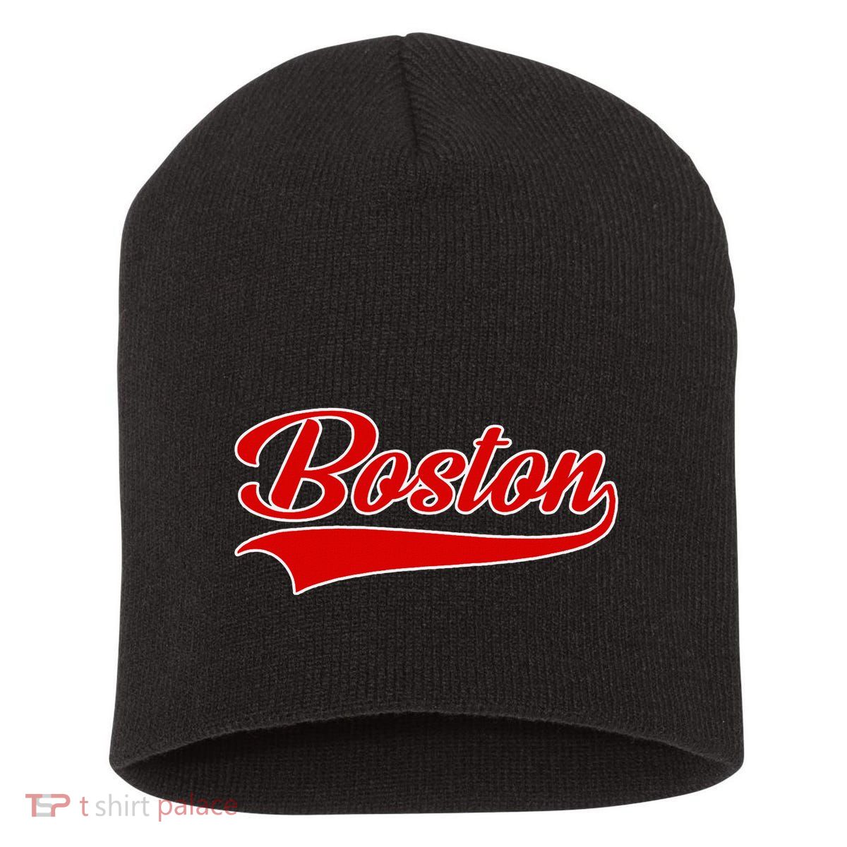 Boston Hometown Pride Throwback Design Print Classic Short Acrylic Beanie