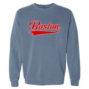 Boston Hometown Pride Throwback Design Print Classic Garment-Dyed Sweatshirt