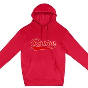 Boston Hometown Pride Throwback Design Print Classic Premium Pullover Hoodie