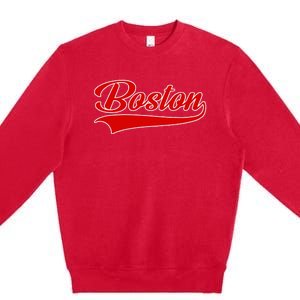 Boston Hometown Pride Throwback Design Print Classic Premium Crewneck Sweatshirt