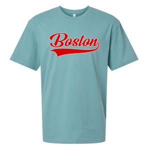 Boston Hometown Pride Throwback Design Print Classic Sueded Cloud Jersey T-Shirt