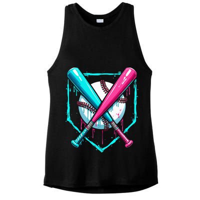 B.A.S.E.B.A.L.L Home Plate Drip Ladies PosiCharge Tri-Blend Wicking Tank