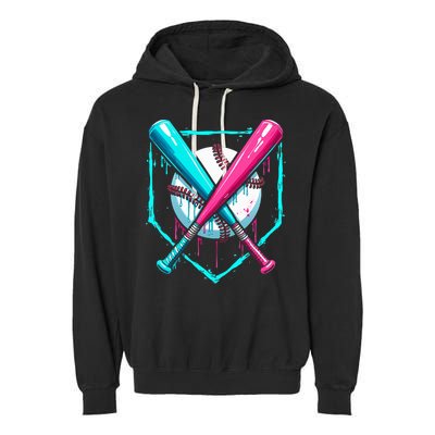 B.A.S.E.B.A.L.L Home Plate Drip Garment-Dyed Fleece Hoodie