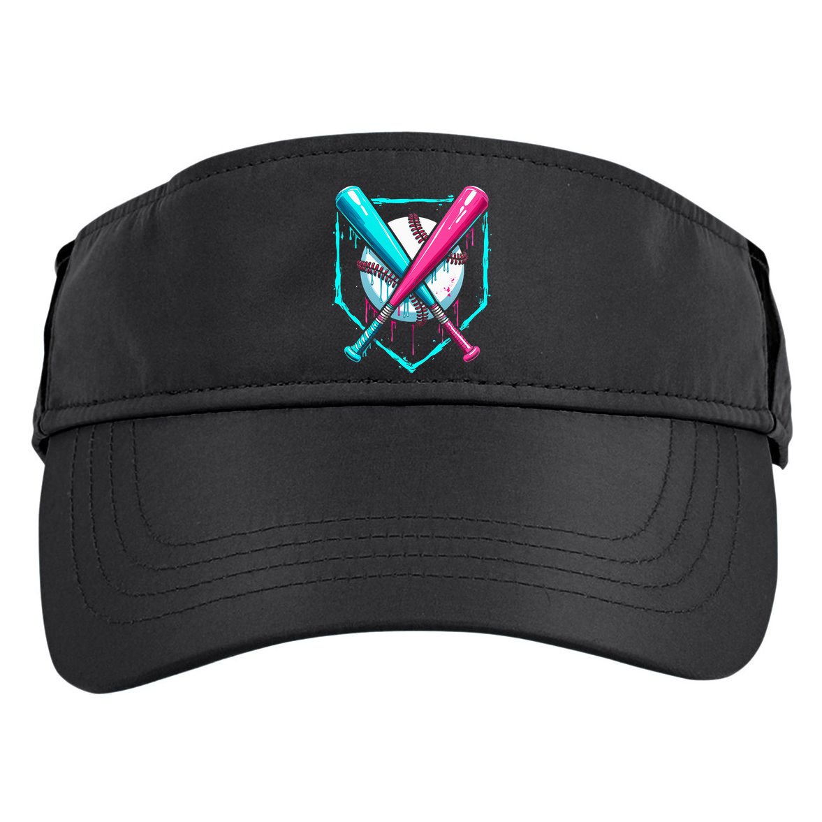 B.A.S.E.B.A.L.L Home Plate Drip Adult Drive Performance Visor