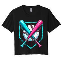 B.A.S.E.B.A.L.L Home Plate Drip Crop Top