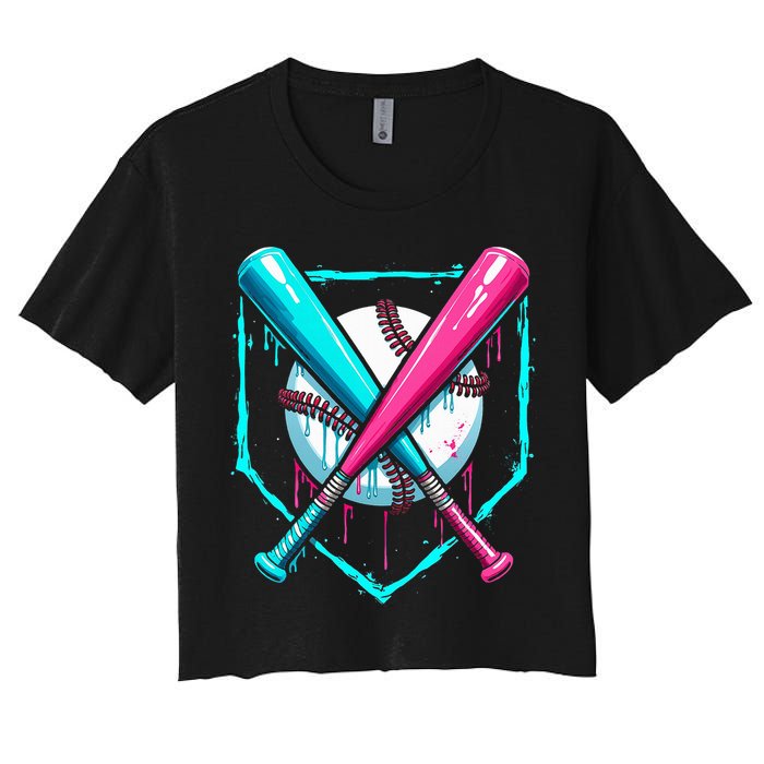 B.A.S.E.B.A.L.L Home Plate Drip Crop Top