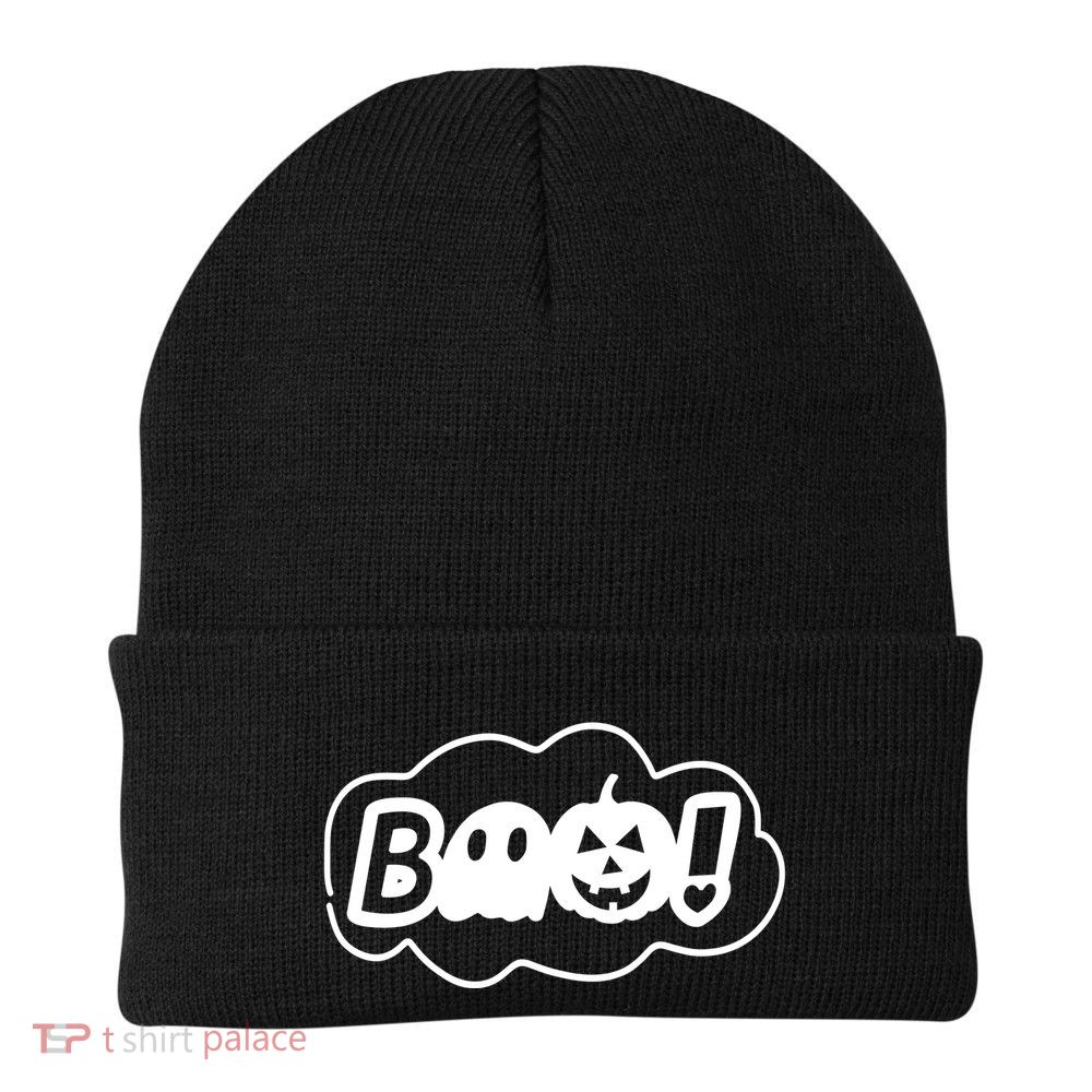 Boo Halloween Pumpkin Season Knit Cap Winter Beanie