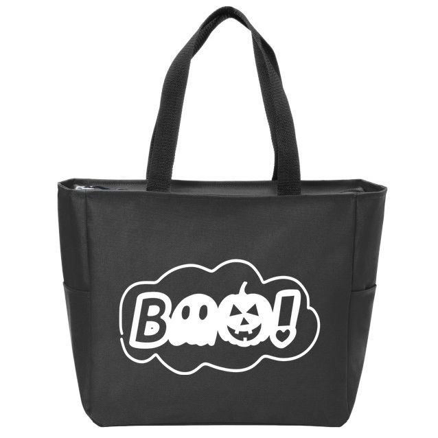 Boo Halloween Pumpkin Season Zip Tote Bag