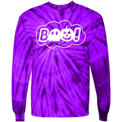 Boo Halloween Pumpkin Season Tie-Dye Long Sleeve Shirt