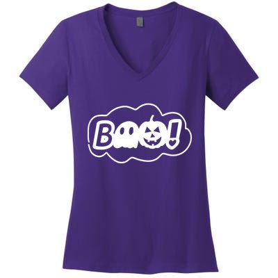 Boo Halloween Pumpkin Season Women's V-Neck T-Shirt